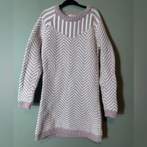 Miles the Label Girls Sweater Knit Dress Size 4-5Y Lavender & White